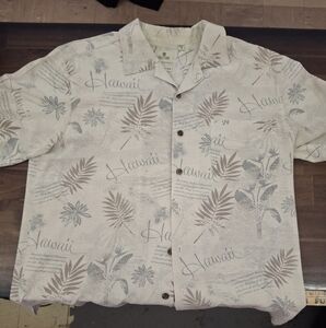 Vintage Solitude Cream and Brown Casual Button Down Shirt